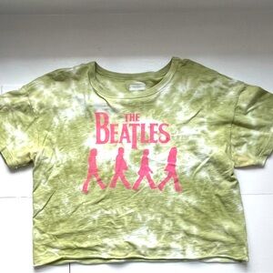 Beatles, tie-dye, cropped t-shirt, size medium